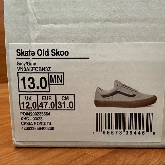 Vans Skate Old Skool “Grey/Gum” - SZ13 - Picture 5 of 5